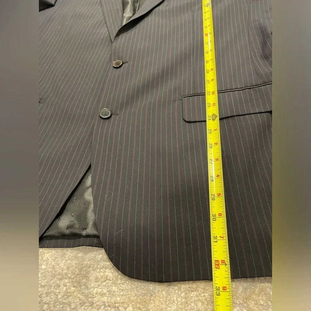 Ezra K Signature Gold Super 120’s Wool Suit Blue Jacket 46L Pants 40L Italy EUC